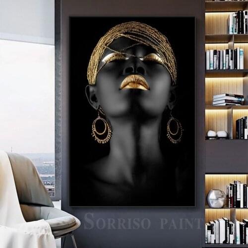 Modern African Black Woman Girl Nordic Canvas Painting Posters And Prints Hallway Wall Art Pictures For Living Room Home Decor