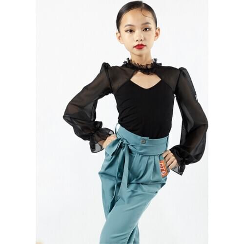 Latin Dance Tops Girls Designer Clothes Long Sleeve Salsa Costume Tango Dance Outfit Ballroom Pratice Wear Tap Dancewear JL2557