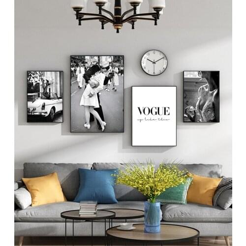 Woman Pictures for Living Room Vintage Fashion Home Decor Fashion Poster Wall Art Print Black and White Canvas Painting Perfume