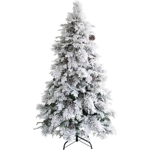 1.8m Luxury Falling Snow PE Mixed Christmas Fake Tree Flocking Mall Decoration Geometric Ornaments festival Party Supplies