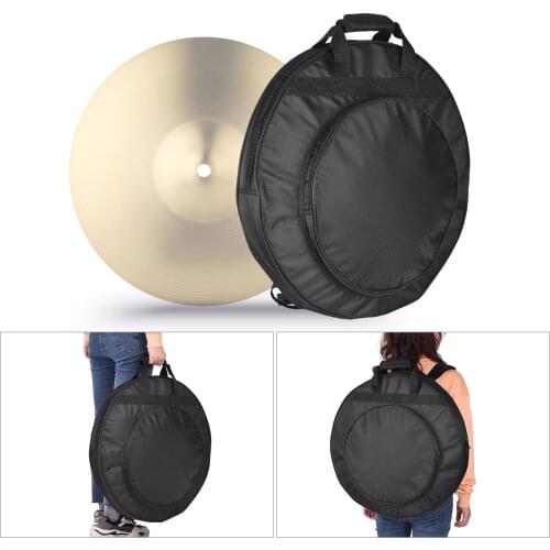 20 Inch Cymbal Bag Thickened Cymbal Drumstick Carrying with 3 Inner Compartments