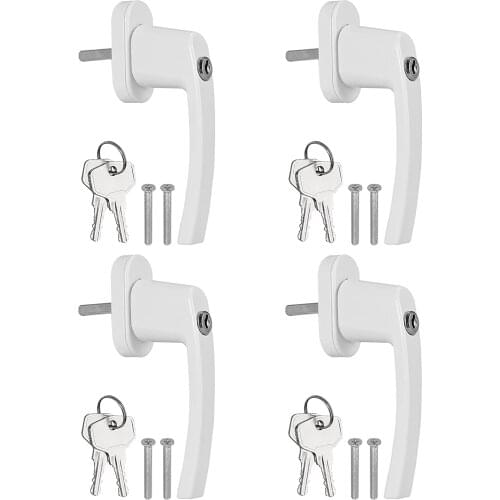 4Pcs Window Handle Universal Espag Key Locking Lockable Double Glazing UPVC Window Handle Balcony Door Handle