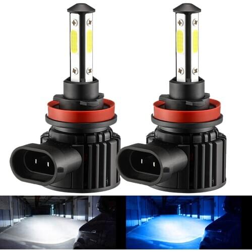 4 Side COB White 6500K Ice blue 8000K Mini LED H11 H8 H9 HB3 9006 9005 H7 LED Car Headlight Real 50W 10000LM car Bulb Fog Lights