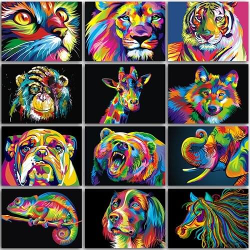 5D DIY Diamond Painting animal horse cat tiger lion Full Square&Round Diamond embroidery Cross stitch mosaic paint home decor