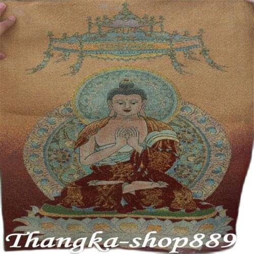 60CM Tibet Buddhism Cloth Silk Shakyamuni Sakyamuni Buddha Tangka Thangka