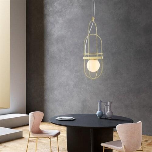 Nordic Minimalist Line Decorative Pendant Lights Living Room Restaurant Shop Bar Glass Hanging Pendant Lamps Shop Window Fixture