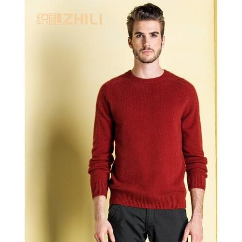 Winter Men Jumper 100% Pure Cashmere Knitted Sweater O-neck Long Sleeve Warm Pullovers Male 2017 New Sweaters thickening clothes