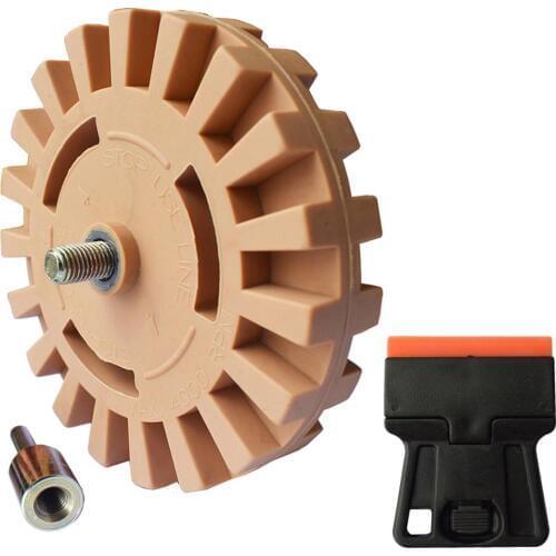 Pinstripe Adhesive Remover Rubber Wheel Auto Vinyl Decal Graphic Removal Tool Quick Effective Eraser Car Tinting Cleaner E22+E19