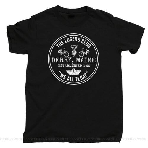 The Losers Club T-Shirt We Float Pennywise Stephen King IT Book Movie DVD Cotton High Quality Tops Tee Shirt