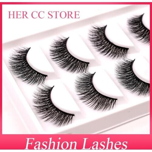 INDIVIDUAL PACKING 5PAIRS 0.07mm 3D SOFT DRAMATIC NATURAL THICK FASHION FALSE EYELASHES HIGH QUALITY MAKUP（85082)