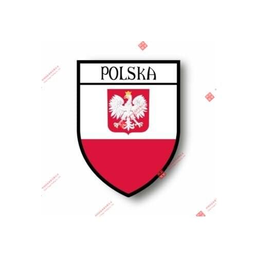 Personality Stickers Decal Souvenir Vinyl Car Shield City Flag World Crest Poland Eagle Car Decal Decoration Laptop