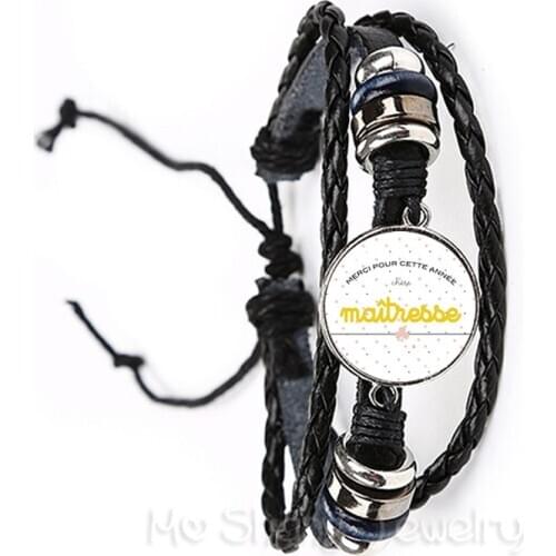 Teachers Day Gift Rings Merci Maitresse 16MM Glass Cabochon Trendy Jewelry Ring For Women Thanksgiving gift