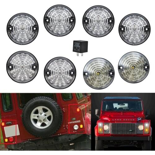 For Defender 90/110 Led Light Update Kits Amber Indicator Sidemarker Red Rear Stop Tail Light White Front Position Lamps