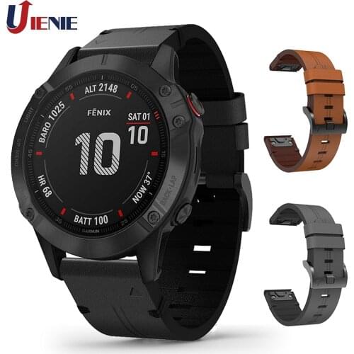 Leather Watchband Strap for Garmin Fenix 5 5Plus 6 6Pro S60 instinct Bracelet Band 22mm Quick Release Easy Fit Wristband Correa