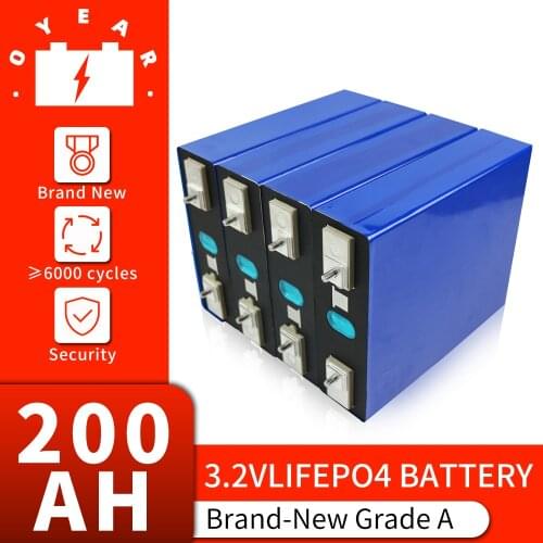 4-48PCS Brand New 3.2V 200AH Lifepo4 Grade A Lithium Iron Battery Rechargeable For Solar Energy Storage And RV EU US Tax Free