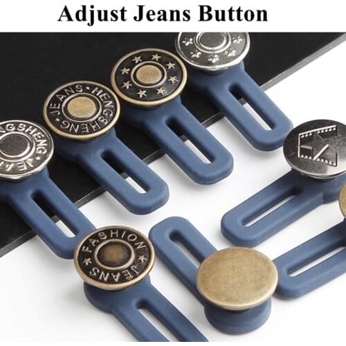 Metal Buttons for Jeans Crafts with Shank Adjustable Retractable Extended Waist Buckles Waistband Expander 20pcs