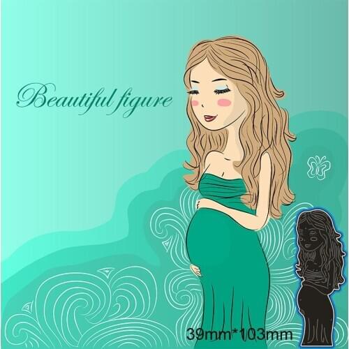 39*103mm Pregnant Woman Metal Cutting Dies for 2020 New Stencils DIY Scrapbooking Paper Cards New Craft Making Craft Decoration