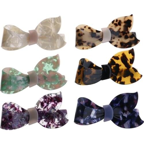 Mi Dairy Brand 2020 new acetate single bow barrettes six color spring ponytail clips for girl women