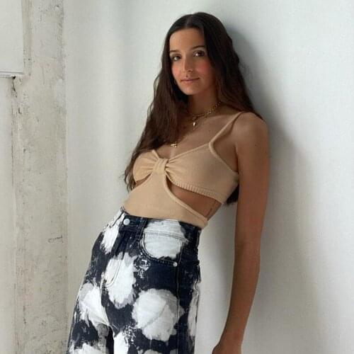 Fashion Sexy Solid Color Sleeveless Hollow Out Slim Backless Vest