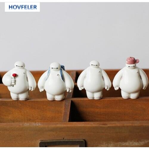 Cartoon Accessories Plastic Baymax Robot Crafts Figure Ornaments Home Decorations Big Hero Doll Toys Gifts