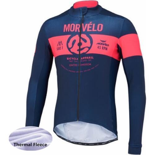 Morvelo Winter Thermal Fleece Mens Cycling Jersey long sleeve Jacket Ropa ciclismo Bicycle Wear Bike Clothing maillot 2018