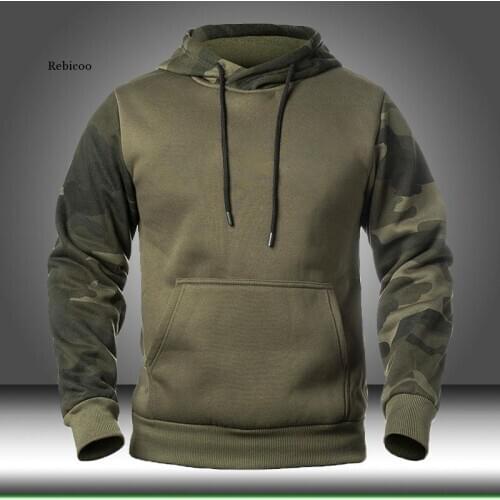Autumn Mens Military Camouflage Fleece Hoodies Army Tactical Male Winter Camo Hip Hop Pullover Hoody Sweatshirt Loose Clothing
