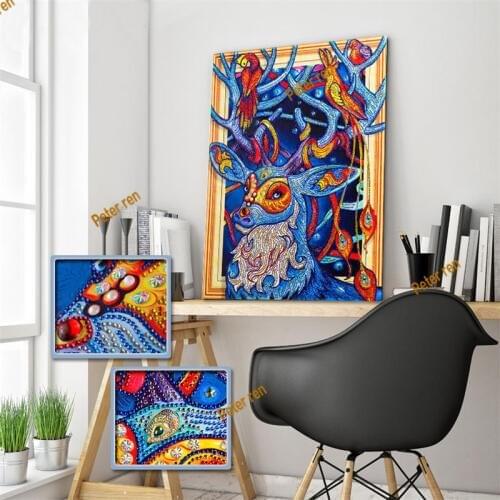 Peter ren New diy round diamond diamond painting full diamond animal elk 5d cross stitch kit Mosaic embroidery home decorations
