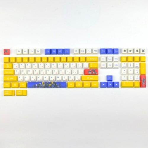 Mecha Keycaps Set PBT OEM Profile DYE Sublimation Robot Fighter Style Keycap For MX Cherry Mechanical Gaming Keyboard 104 Keys