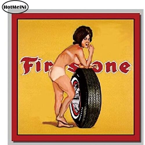HotMeiNi 12cm X 12cm Firestone Girl Decal Funny Cartoon Reflective Car Styling Sticker Motorcycle Car Decal Accessories