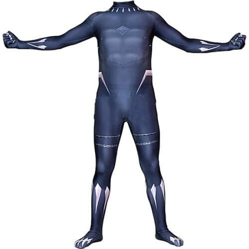 Adults Kids Newest Superhero Panther Cosplay Costume Black Zentai Suit Halloween Bodysuit