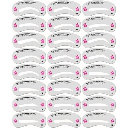 New 3pcs or 24Pcs/set Thrush Card Threading Word Eyebrow Makeup Tools Threading Artifact Thrush Aid Card Eyebrows Mold