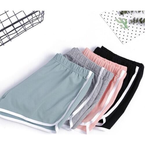 2020 new arrival Sports Shorts Women Summer Candy Color Anti Emptied Skinny Shorts Casual Lady Elastic Waist Beach Short Pants