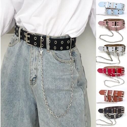 Punk Jeans Belt Women 2021 Hot European And American Fashion And Cool Casual Jeans Belt Hip-Hop Punk Style Casual Pants Belt