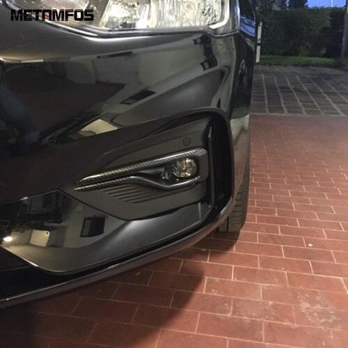 For Ford Focus 2019 2020 Carbon Fiber Front Foglight Fog Light Lamp Cover Trim Decoration Frame Exterior Accessories Car Styling