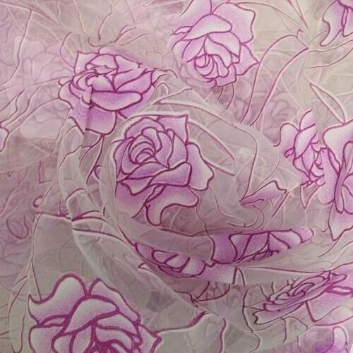 By meter print light grape purple silver shine sparkles soft Organza 60inch width for wedding party curtain