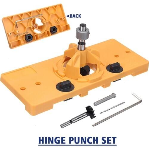 35mm Cup Style Hinge Jig Boring Hole Drill Guide Locator W/Hole Saw Cutter for Woodworking Cutter Hole Puncher DIY Tool