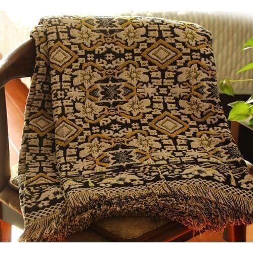 Drop Shipping Cotton Sofa Towel Cover Knitted Blanket with Tassel Home Decorative Indian Thread Blankets Plaids wall tapestry