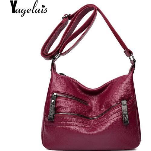 2019 New England Style Women Bag Soft PU Handbags Vintage Leather Shoulder Bag Luxury Handbags Womens Bags Designer Tote Female