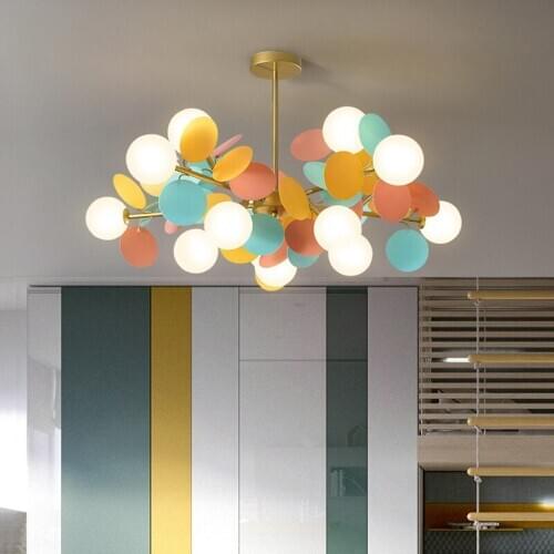PostModern Chandelier Lighting led Multicolored Flower Branch Series Light for Living Dining Room Home Office Bedroom
