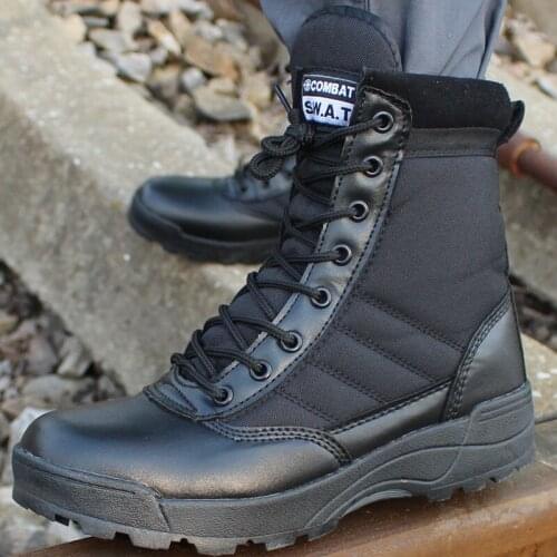 Outdoor sports shoes mens ultralight black high-top shoes combat boots tactical boots desert boots hiking shoes