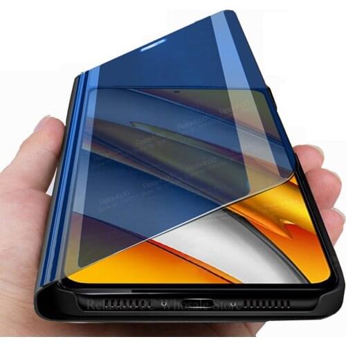 Smart Mirror Flip Magnetic Phone Cover For Xiaomi Poco F3 Case Xiomi PocoF3 Poxo Poko Pocco Pocophone F 3 3F Stand Bumper Fundas