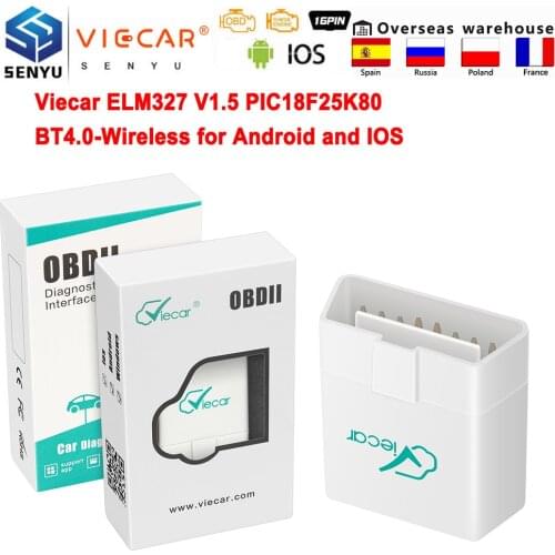 Original Viecar ELM 327 V1.5 BT4.0-Wireless ELM327 OBD2 Scanner PIC18F25K80 For Android/IOS OBD OBD2 Car Diagnostic Auto tool