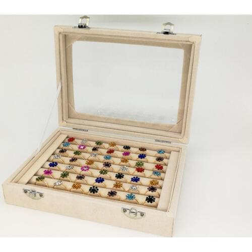 High-grade Double Lock Velvet Jewelry Box Ring Storage Box Jewelry Box Ring Storage Box Jewelry Box Ring Display Box