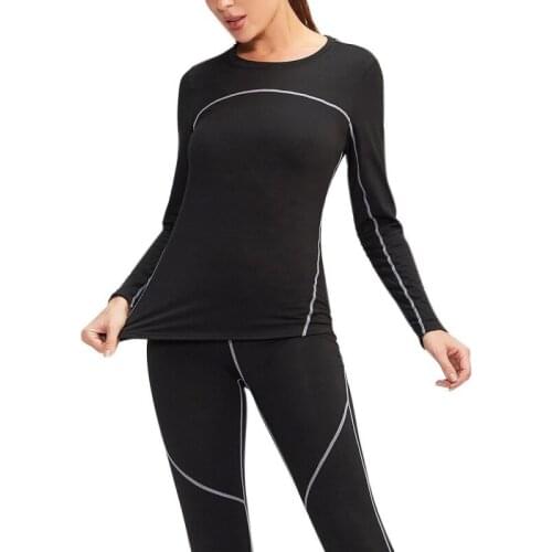 Women Sport T Shirt Solid Color High Elastic Quick Drying Gym Top Slim Breathable Long sleeve T-Shirts