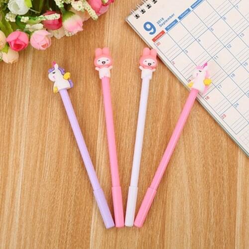 1pcs Unicorn Gel Pen 0.5mm Cute Pens Novelty Stationery Kawaii Pens Student Cute Black Writing Pen Kawaii School Supplies