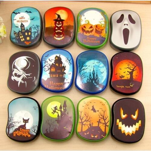 10pcs Mix New High quality contact lens case Cute Halloween pattern Companion box beauty pupil box care box 6.5cm *9cm* 2.5cm