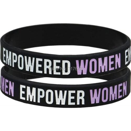 100pcs EMPOWERED WOMEN EMPOWER WOMEN wristband silicone bracelets free shipping by epacket A