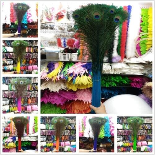 8 Color Wholesale 500 PCS Beautiful Natural Peacock Feathers 28-32inch/70-80cm For DIY Clothes Wedding Party Decoration