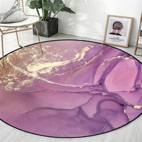 Abstract Oil Painting Pattern Nordic Round Carpet Pink Purple Red Girl Room Rug Bedroom Decor Hanging Basket Chair Mat Area Rug