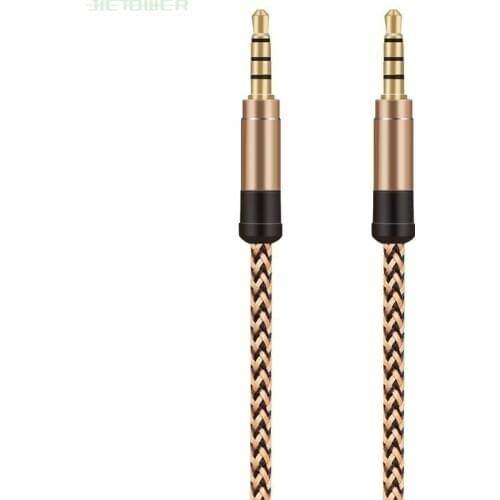 Audio Cable 3.5MM Jack To Jack 1.5m Male to Male Nylon AUX Pair Recording Car Audio Aux Cord Dropshipping 500pcs/lot